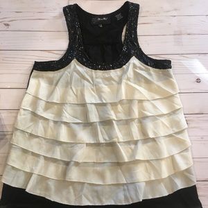 Miss Me Cream and Black Top Size-Small